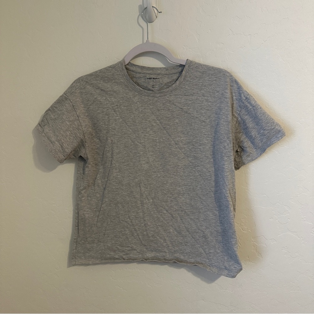 Cozy Earth Women's All Day Cropped Tee Heather Grey Size S
